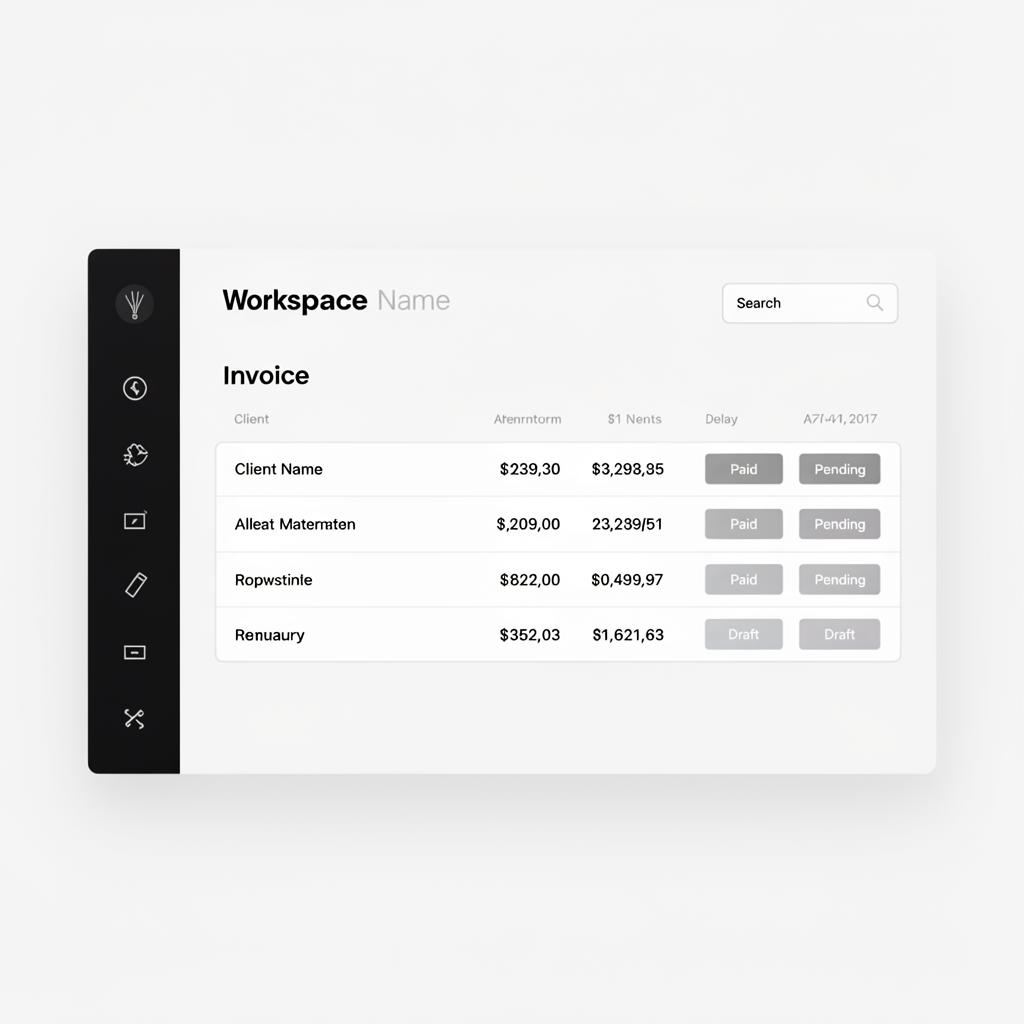 INVOX dashboard preview showing invoice list and sidebar navigation